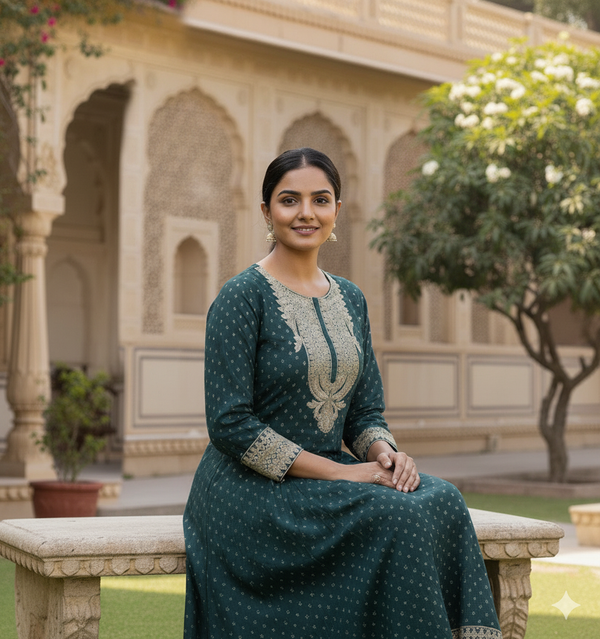 Veloria Green kurta Set