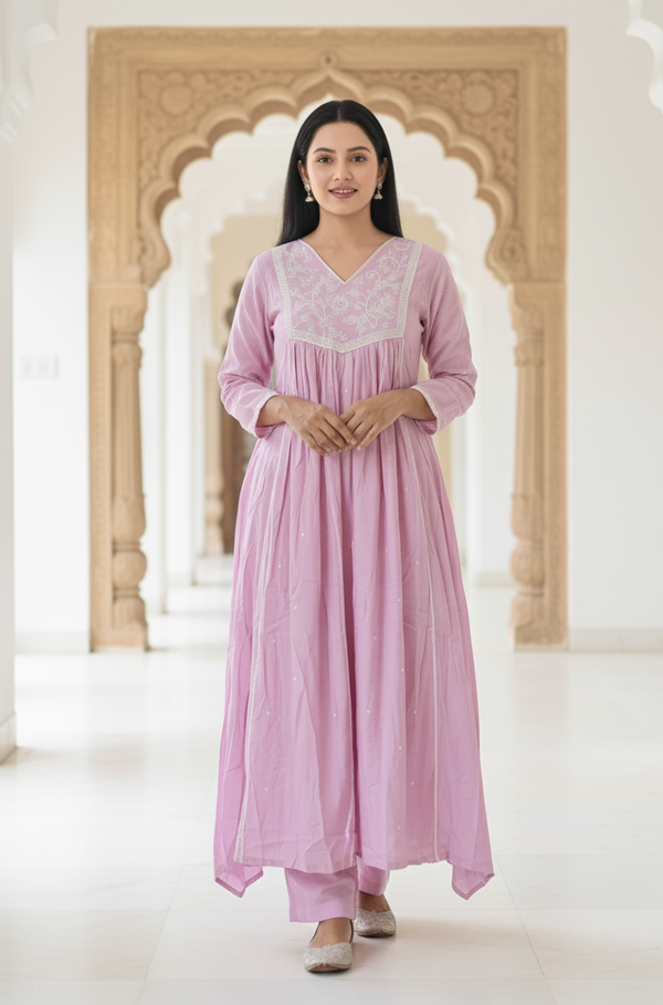 Classic Lavender Kurta Set