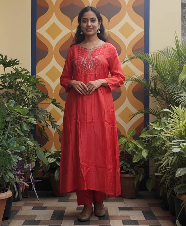 Rust Glow kurta